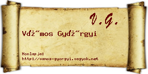 Vámos Györgyi névjegykártya